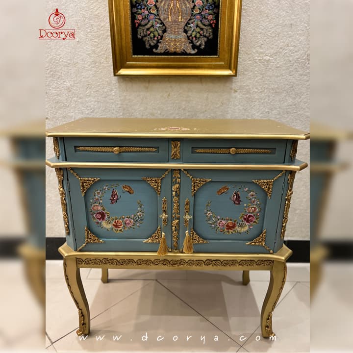 میز کنسول دو درب نقاشی برنزخورB063