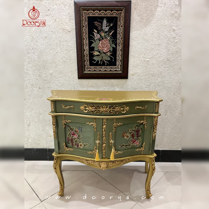 میز کنسول دو درب نقاشی برنز خور B078